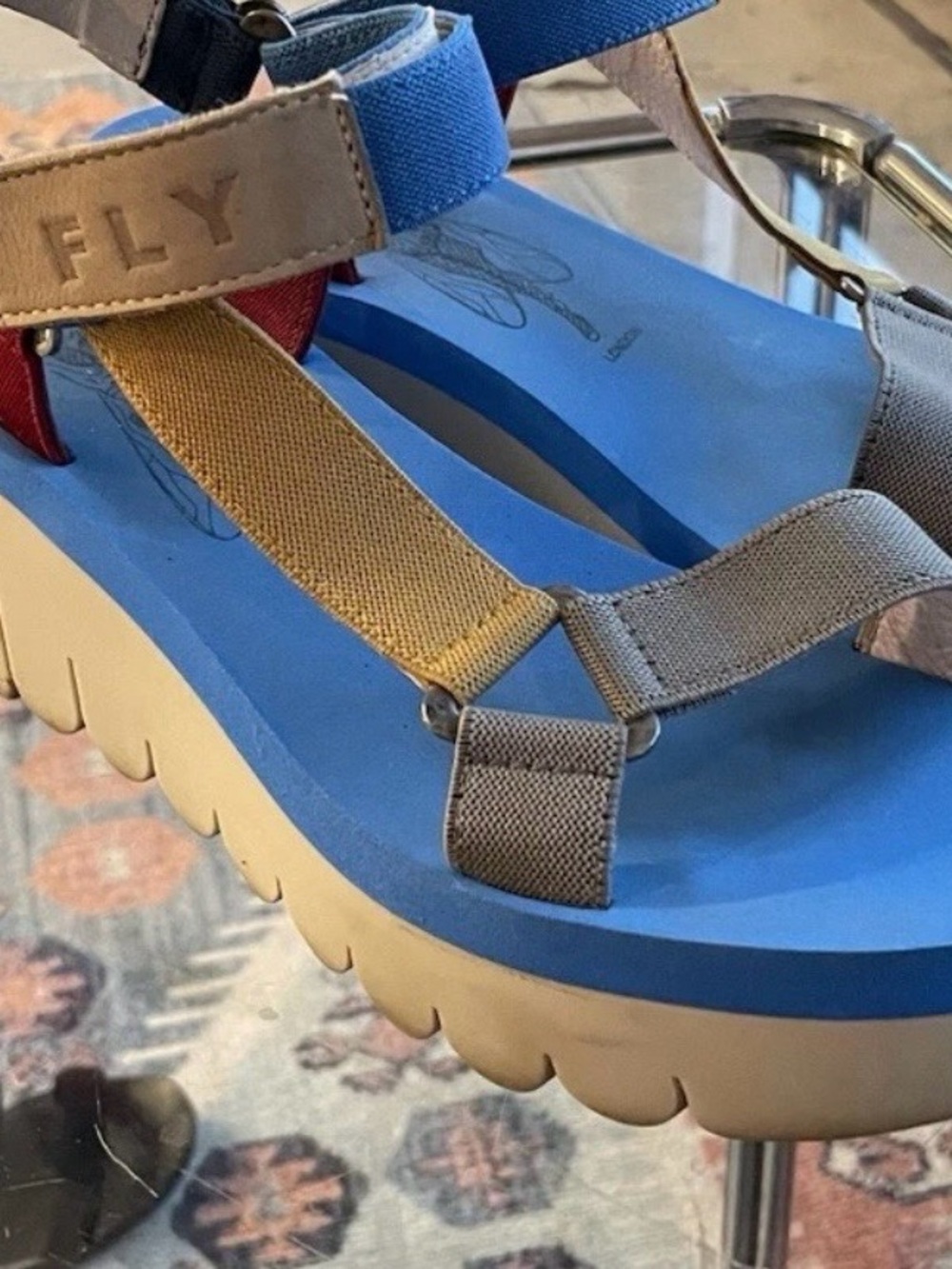 Fly London yefa 726 wedge cupido Women's Multi-strap Platform Sandal sz 10.5 - Picture 2 of 6